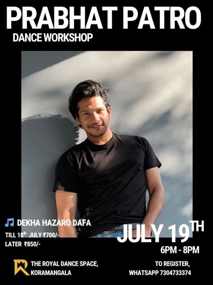 Announcement for Prabhat Patro's lyrical dance workshop.