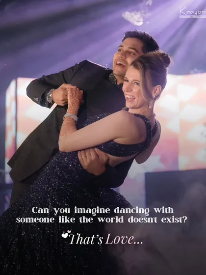 "Can you imagine dancing with someone like the world doesn't exist? That's Love." A couple lost in their own world on the dance floor.
