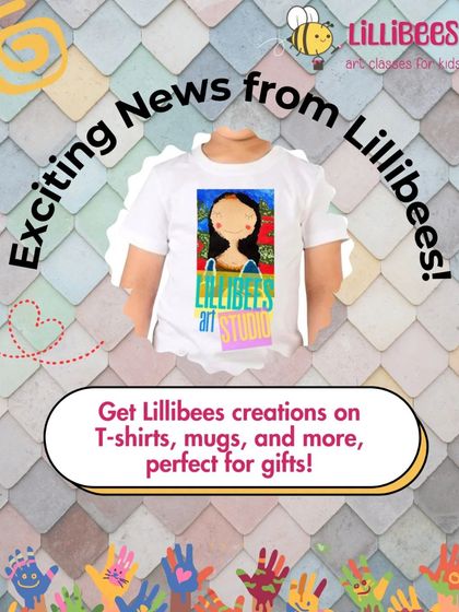 I'm so excited to offer these products. This graphic shows how a child's art can be featured on a t-shirt, making it a perfect and personal gift for any occasion.