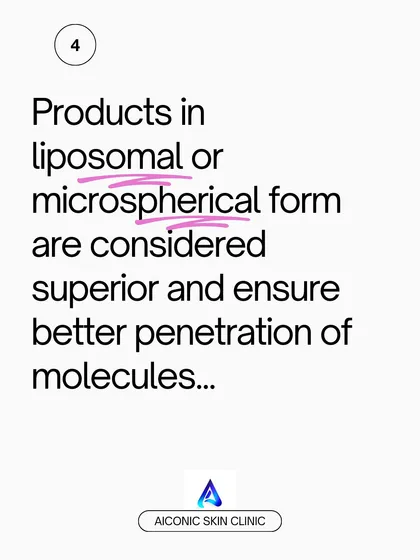 The formulation of a product matters. Products delivered in liposomal or microspherical forms are often superior because they ensure better penetration of the active molecules into the skin.