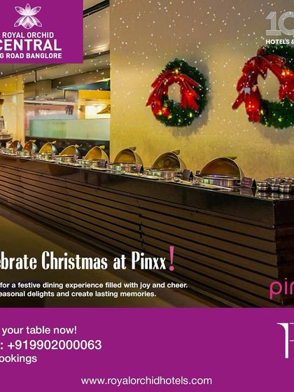 At Pinxx, I host a joyful Christmas dining experience with a festive buffet. The space is filled with seasonal delights and cheer, making it a perfect spot for a family holiday meal.