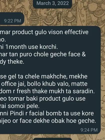 This customer is amazed by the results after just one month. She says her tan is completely gone from her face and body, and her son loves using the Rose Gel.