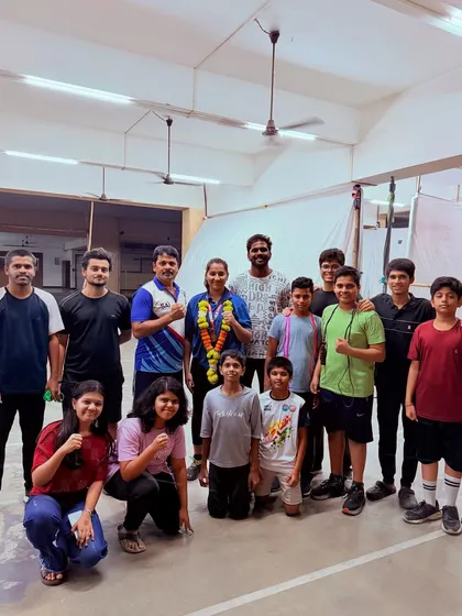 When one of us wins, the whole family celebrates. This is our team congratulating National Gold Medalist Prisha Pawar. We foster a supportive, family-like atmosphere where every achievement is a shared success.