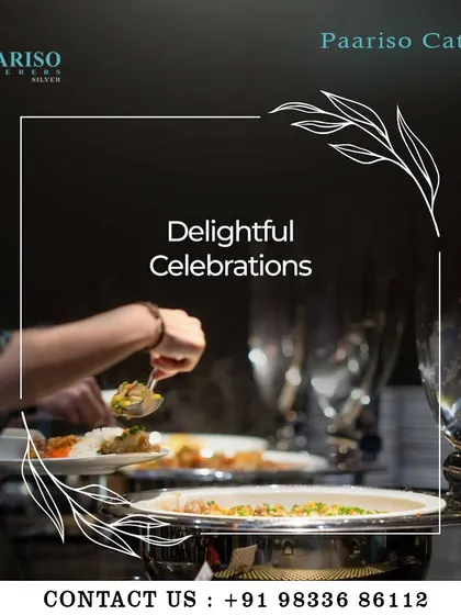 We specialize in creating delightful celebrations. This image of a guest enjoying our buffet reflects the satisfaction we aim to deliver at every event.