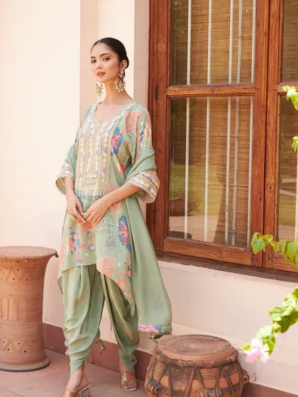 This extensive collection features a wide array of modern festive attire. From vibrant sharara sets and elegant anarkalis to chic jumpsuits and light lehengas, these pieces are curated for wedding guests and anyone looking for a stylish outfit for a special occasion.