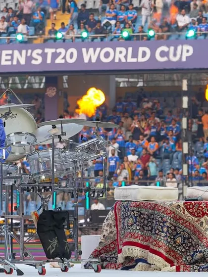A fusion of tradition and modernity with a sitar and drum performance at the ICC T20 World Cup. We curated unique entertainment acts like this to deliver a culturally rich and diverse opening ceremony.