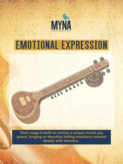 This slide from our 'Raagas' series explains their role in emotional expression. Each raaga is built to convey a unique mood like joy, peace, or devotion, allowing musicians to connect deeply with listeners.