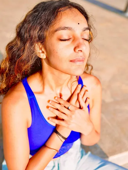 With my hands on my heart, I feel the truth of the poem I wrote: the light we search for glows quietly within. This is a practice of returning home to ourselves.