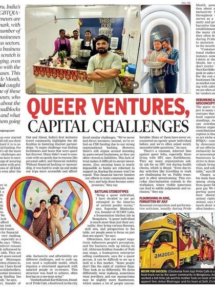We were so thrilled to be featured in the Times of India for our work as queer entrepreneurs. This article highlights the challenges and triumphs of our journey.