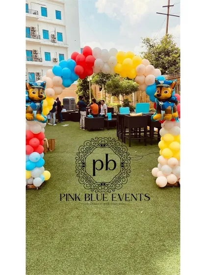 Another perspective of the vibrant balloon arch we created for this fun Paw Patrol themed birthday. We ensure every angle is picture perfect for your event.