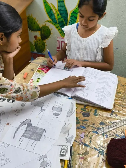 I provide personalized, step-by-step guidance for every student. Here, we're working on drawing techniques to build a strong foundation for painting.