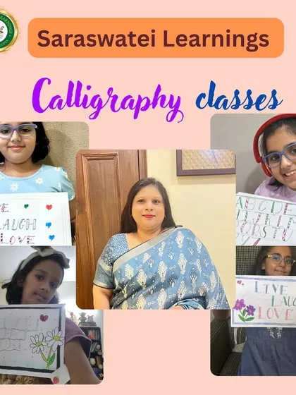 This is what our online classroom looks like. It's a joy to connect with students from everywhere, guiding them through their calligraphy projects in a fun, interactive virtual setting. You can see the pride on their faces as they show their work.