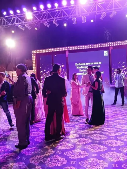 Getting the guests on the dance floor during the anniversary party. My job is to make sure everyone is having a great time.