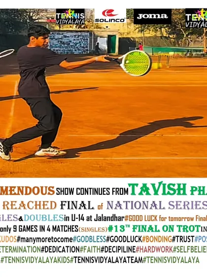 A tremendous show from Tavish Phawa, reaching the final of the National Series in both Singles and Doubles U-14.