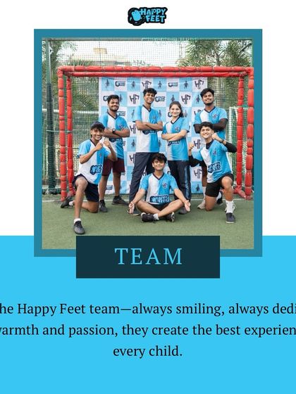 Meet the Happy Feet team, always smiling and dedicated! With warmth and passion, they create the best experiences for every child, turning football lessons into moments of joy and growth.