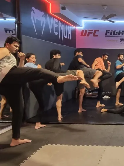 In our combined sessions, we focus on specific skills, and this one was all about kicks. A whole line of students practicing their form together shows the energy and unity of our team.