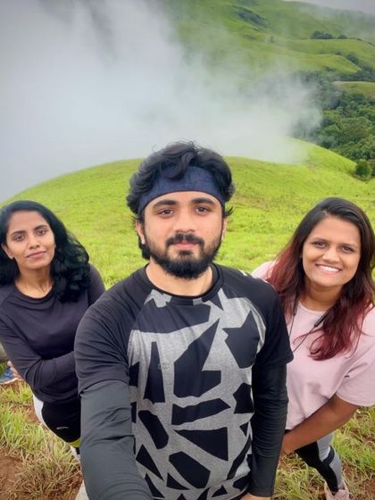 A selfie moment with friends on the beautiful Netravathi trail.
