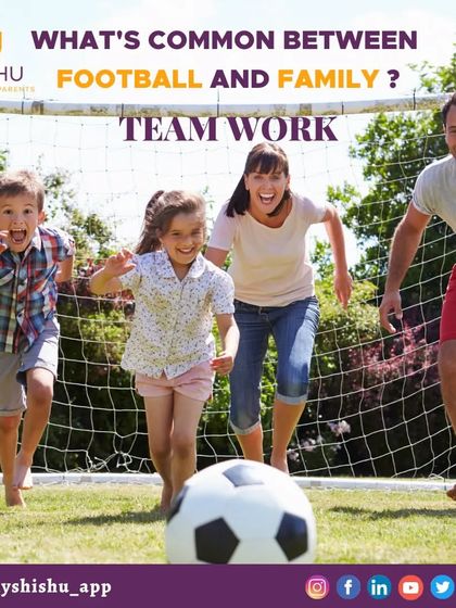 What do football and family have in common? Teamwork. This graphic illustrates a simple but powerful concept I teach in family counseling. A family that works together, supports each other, and communicates effectively can overcome any challenge.