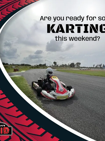 Are you ready for some weekend karting? A driver takes on a corner in our Birel ART kart, a model known for its excellent handling and performance, perfect for our technical track.