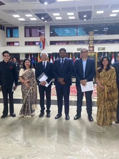A group photograph with all participants and organizers of the seminar at DSSC Wellington. The event brought together diverse experts to discuss India's strategic and civilizational future.