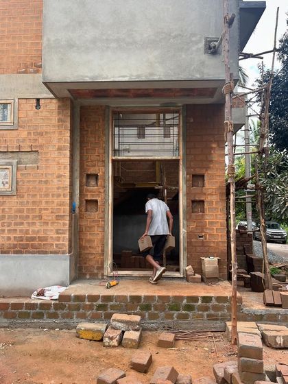 More scenes from our construction sites. These images document the journey of building, from laying rebar and curing concrete to the meticulous work of masonry, all part of bringing a sustainable home to life.