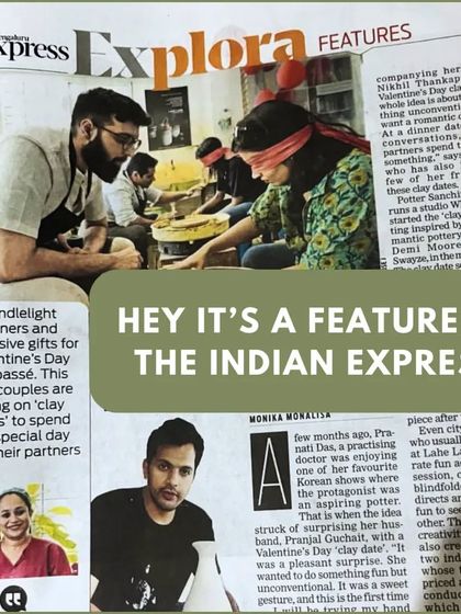 So grateful for this feature in The Indian Express about our 'clay dates' for couples!