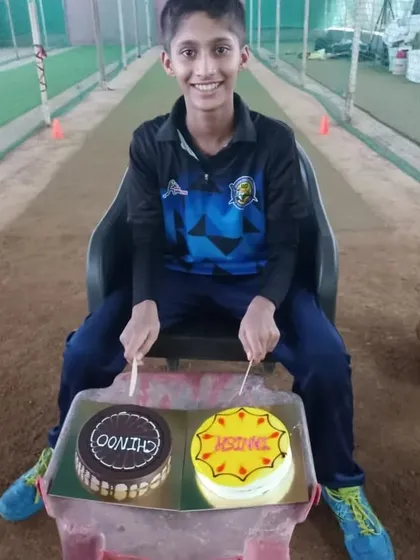 Celebrating the birthday of Tanish, also known as Chinoo, at the academy.