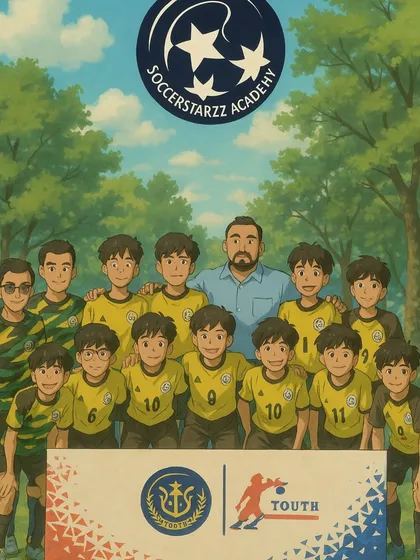 "Together we stand." An anime-style illustration of our U-15 team, capturing the spirit of unity and friendship within the squad.