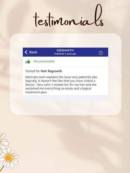 Positive testimonials from my patients mean the world to me. My goal is to provide a clear, logical treatment plan for hair regrowth and make you feel you are in trusted hands.