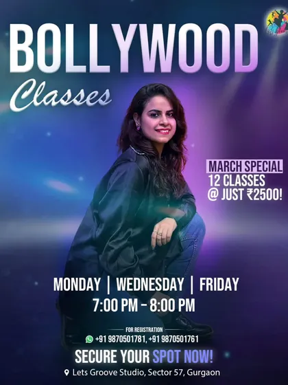 Step into the spotlight with our instructor Sakshi. This March, we're running a special offer for her Bollywood classes. It's the perfect chance to learn from one of the best.