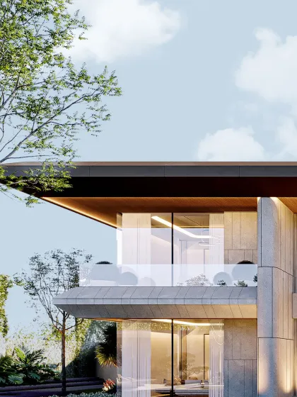 Clean lines and grounded forms create a composition where concrete meets light and glass invites nature in. This is architecture that holds space not just for living, but for feeling.