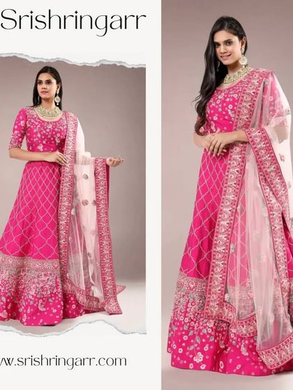 Rent a lehenga and relive the magic. This beautiful pink lehenga is a stunning choice for a bridesmaid or wedding guest.