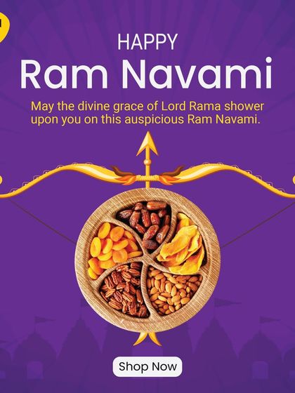Happy Ram Navami. This platter of dried fruits like dates, apricots, and almonds is a perfect, healthy offering for this auspicious day.