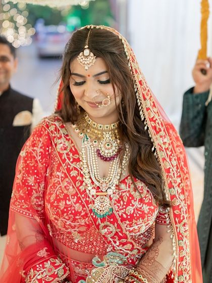 My pretty bride Jheel during her phera ceremony. The makeup is fresh and minimal, letting her natural beauty and happiness be the focus.