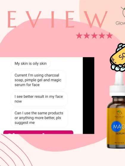 A perfect example of how I help customers with oily skin. The combination of Charcoal Soap, Pimple Gel, and Magic Serum gave her a "better result."