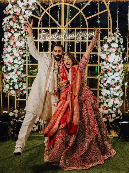 "It was always you." The couple celebrates their union with pure, uninhibited joy.