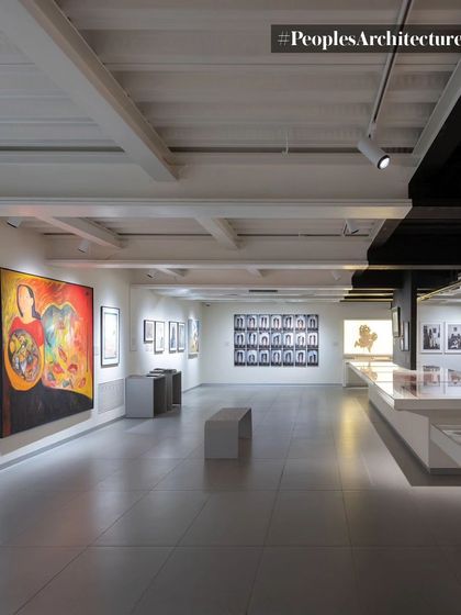 An interior view of a gallery at MAP, showing the clean, flexible space designed to showcase a variety of art forms.