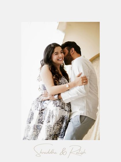 A beautifully framed portrait capturing a candid, happy moment between the couple.