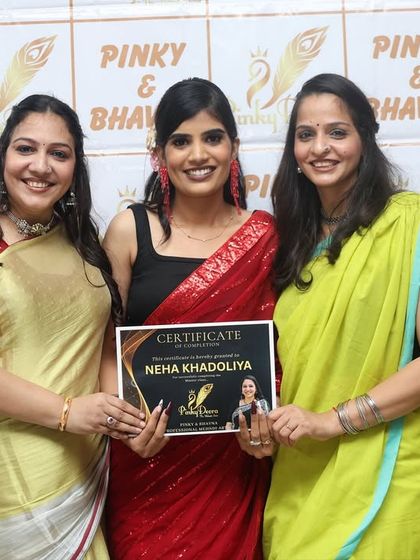 Celebrating Neha's successful completion of the masterclass. Her dedication was visible in every stroke, and it is a pleasure to see her graduate with such skill and a bright smile.