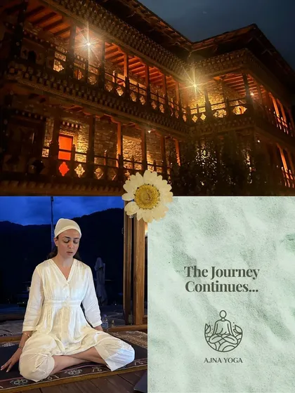 The journey continues. A moment of meditation in Bhutan, with a beautifully lit traditional building behind me. The nights here are just as magical as the days, filled with peace and stillness.