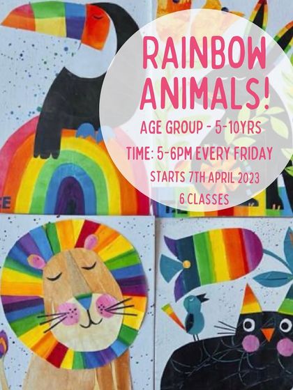 Our Rainbow Animals series is inspired by the collage work of illustrator Tracey English. In this batch, kids learn to create their own decorative papers and use them to make these charming animal collages.