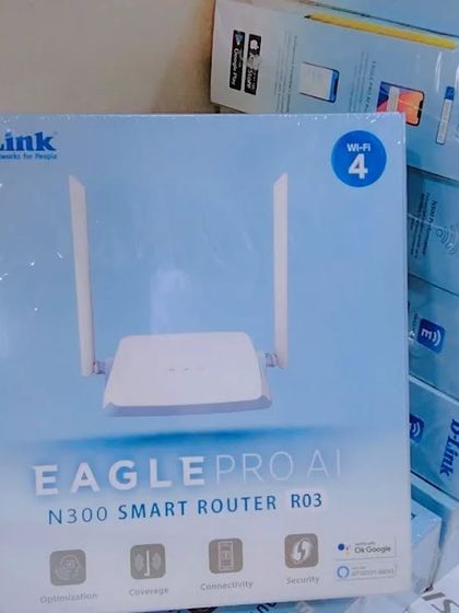 The D-Link Eagle Pro AI N300 Smart Router. This router uses AI to optimize your Wi-Fi, ensuring a stable connection for your security devices, which is critical for uninterrupted surveillance.