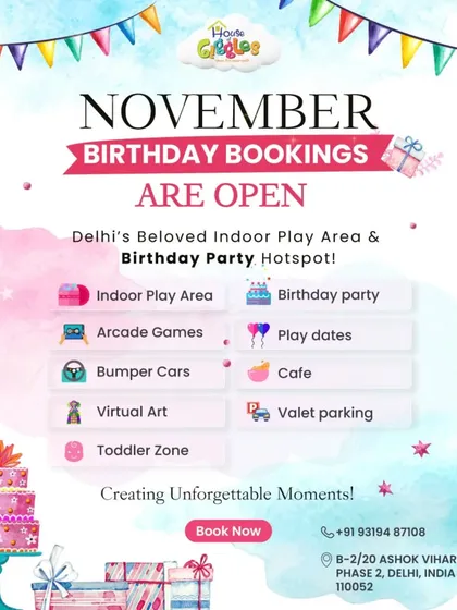 November birthday bookings are open! It's time to jump, climb, and play. Our all-inclusive party packages make celebrating your child's special day easy and fun.