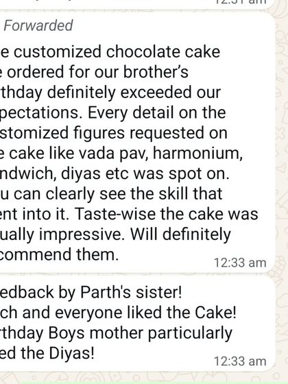 "Every detail on the customized figures...was spot on." We were so happy to receive this detailed feedback for Parth's special cake.