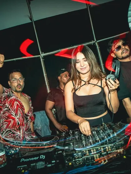 A smiling moment behind the decks in Nagpur. Even when I'm focused, I'm having the time of my life.