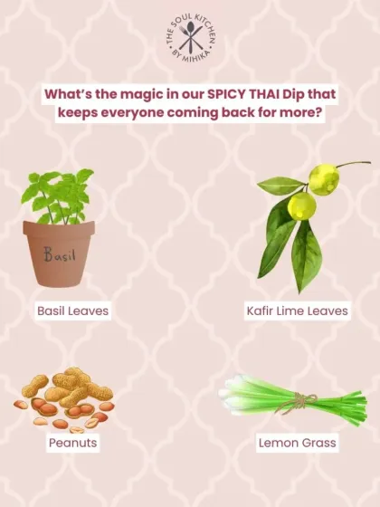 The secret to the flavour is in the fresh ingredients: basil, kaffir lime leaves, peanuts, and lemongrass.