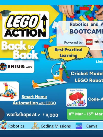Our Robotics and AI Bootcamp is back. Join our workshops to build exciting projects like a cricket model with LEGO, a smart home automation system, or code your own "Apple Catcher" game.