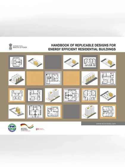 My work extends beyond individual buildings to creating accessible knowledge for all. This is the "Handbook of Replicable Designs for Energy Efficient Residential Buildings," a project my firm developed to provide templates for sustainable housing across all of India's climate zones.
