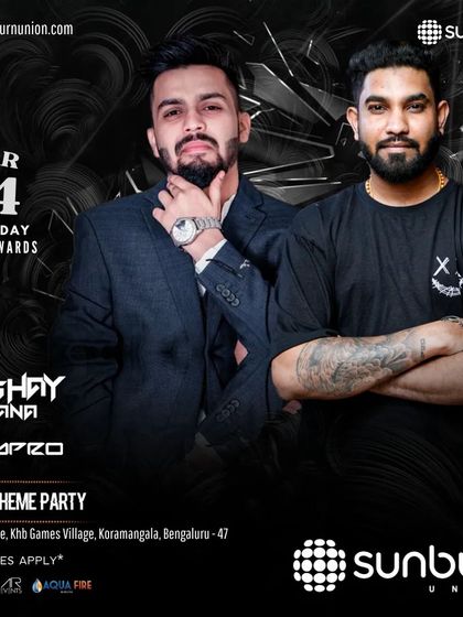 A poster for a black-themed party at Sunburn Union, where I dropped all my new Bollywood and Punjabi mixes.