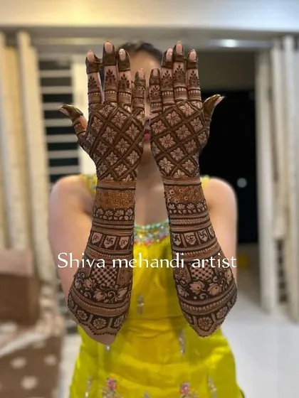 This design showcases a classic diamond-shaped grid pattern, known as a jaali design, complemented by bands of traditional motifs.